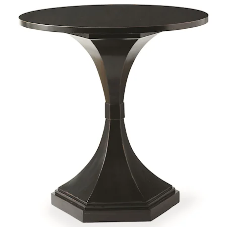Round Lamp Table with Pedestal Base